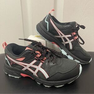 ASICS Women’s Gel-Venture 8 Running Walking Shoe Sneakers Black Coral Blue 6.5